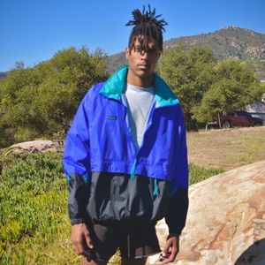 Retro Columbia Color Block Windbreaker